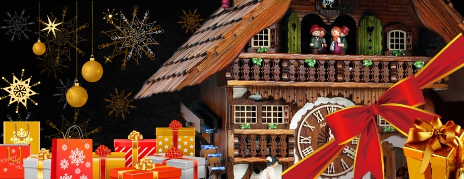 Black Forest Cuckoo Clocks Chime Holiday Magic Timely and Timeless has clocks and free gifts to make your holidays complete