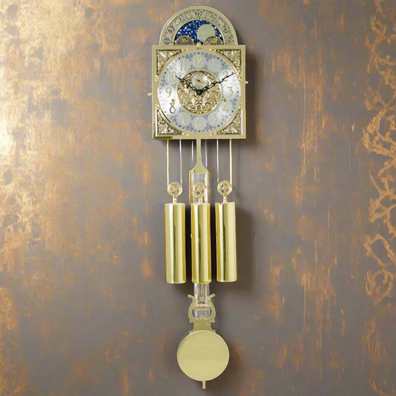 Hermle 1171-850 Clock Triple Chime Movement Kit, Moonphase, Lyre Pendulum