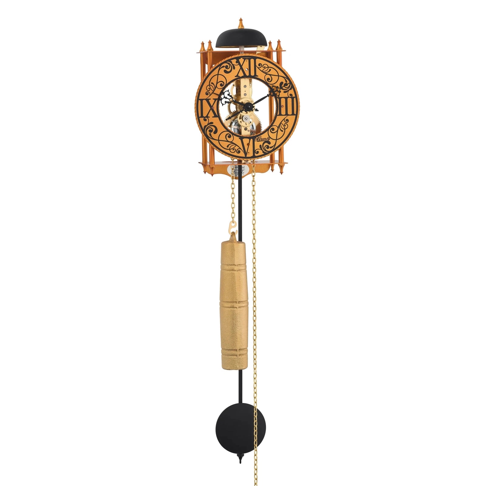 Hermle HERA Weight Driven Wall Clock Wrought Iron, Bright Color 71015T10711