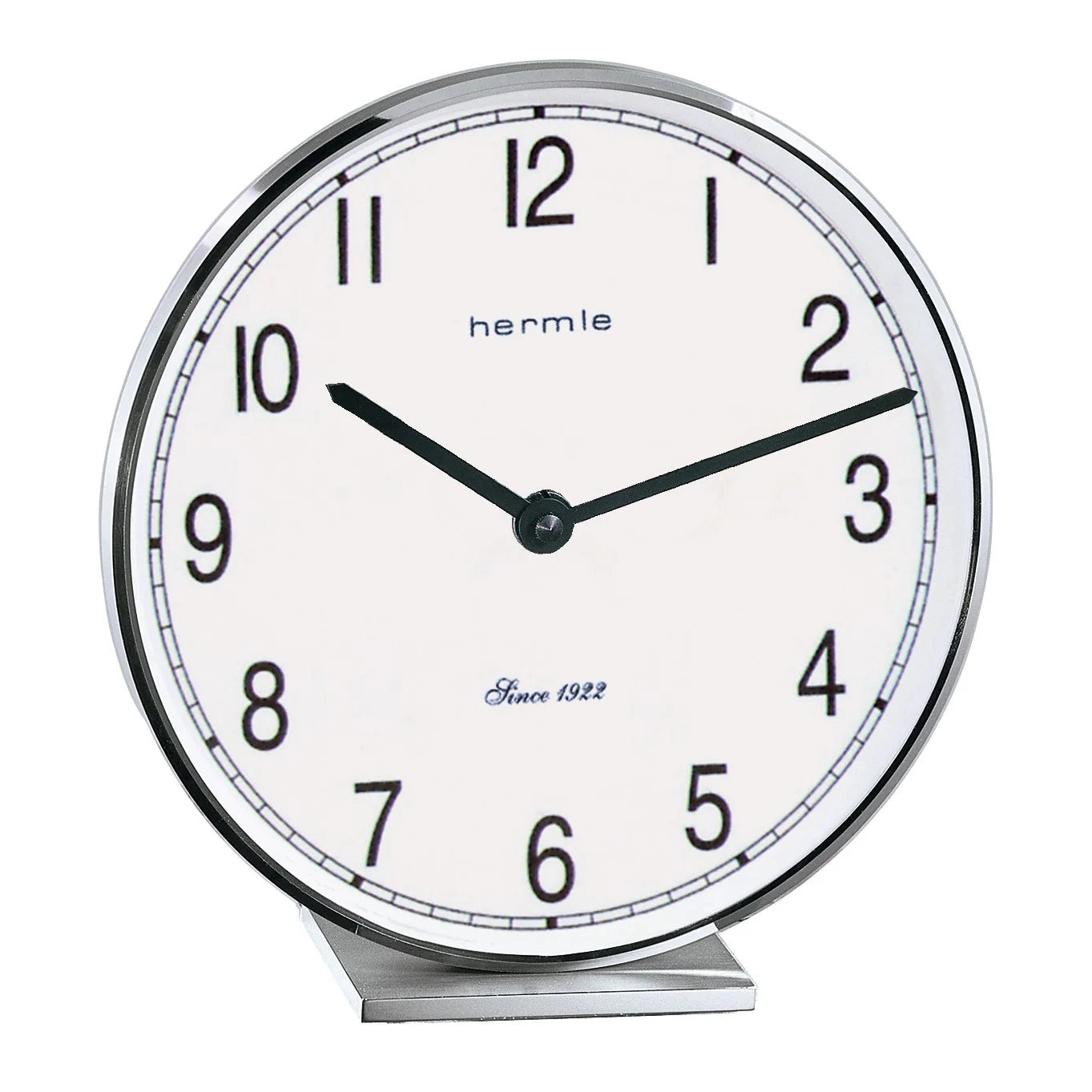 Hermle FREMONT Quartz Table / Desk Clock 23057002100, Nickel