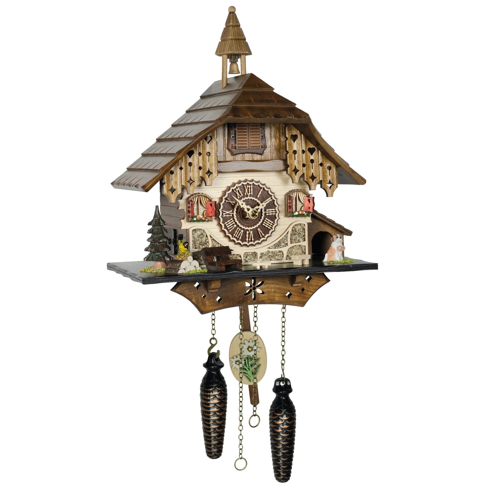 Hermle INGA Black Forest Carved Cuckoo Clock, Steeple Style Model 83000
