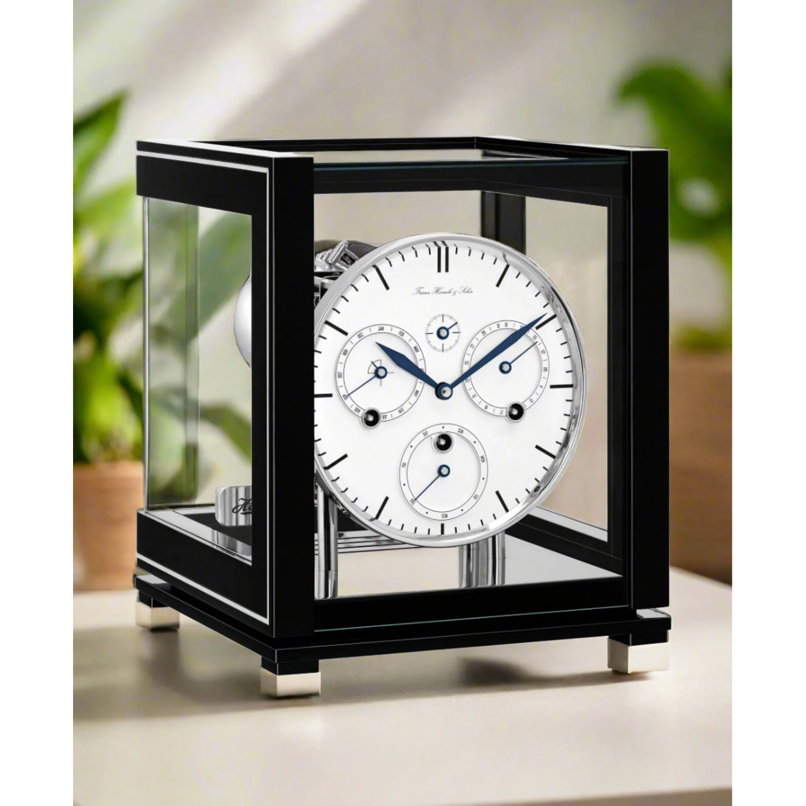 Hermle PERPETUAL CALENDAR Table Clock 23059740352, Black