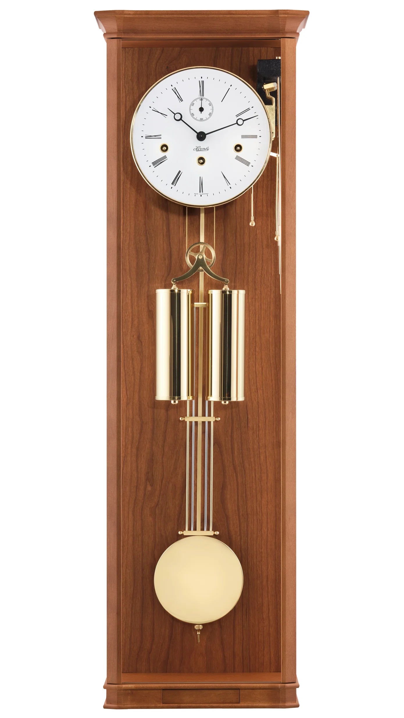 Hermle WILLIAM Mechanical Regulator Wall Clock 71008160351, Light Cherry
