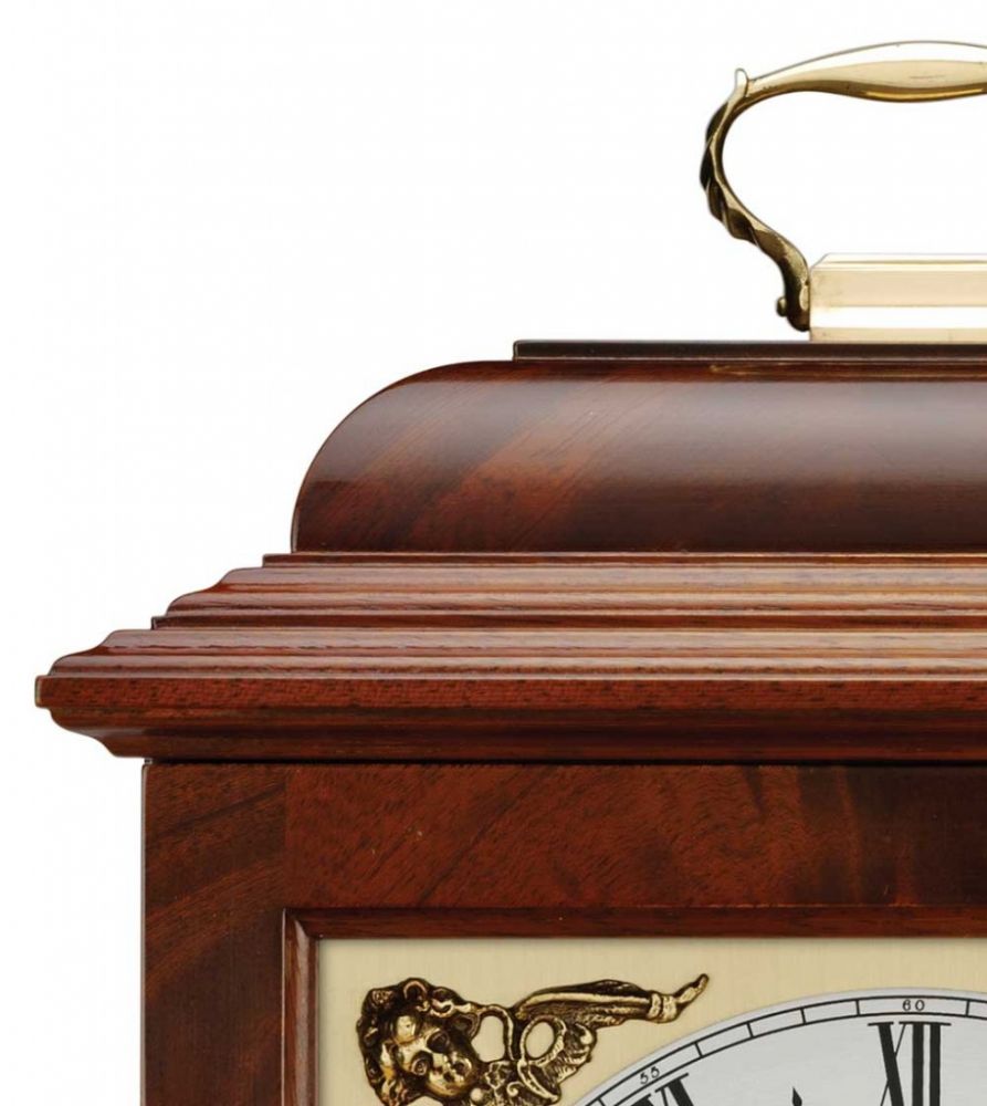 Comitti C4311TCH Georgian mahogany mantel clock detail