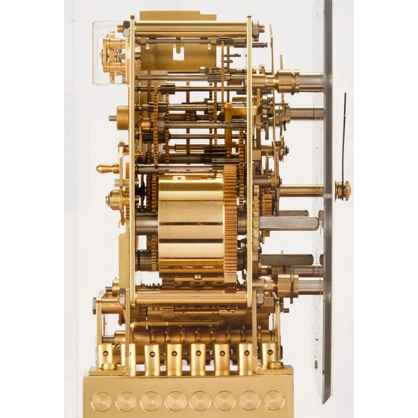 Comitti Stratford c4927tchchg Table Clock, Brass & Green Maple Base