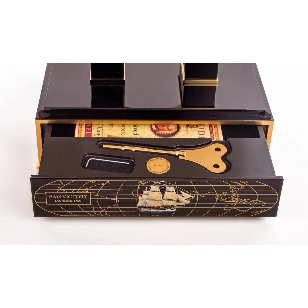 Comitti Navigator s5626g Table Clock, Gold Plated, Limited Edition Historic Ships Navigator