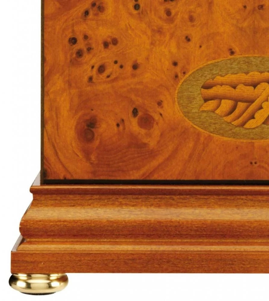 Comitti The Regency Arch Top - Westminster Chime Table Clock, Yew Veneer, C4402CH