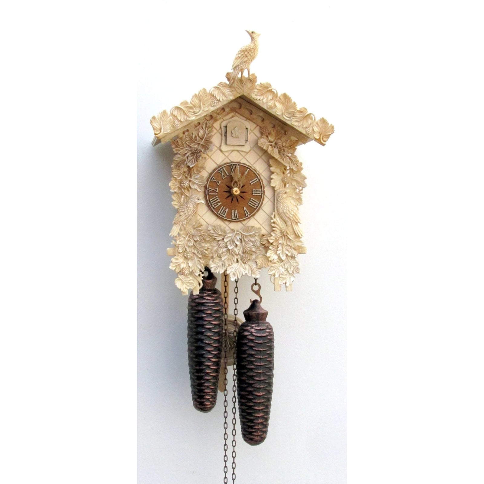 Sternreiter Black Forest Mechanical Cuckoo Clock #8226N, Carved Bone