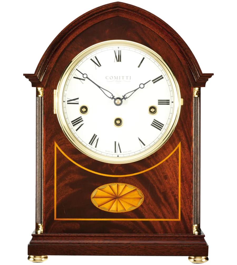 Comitti The Regency Lancet - Westminster Chime Table Clock, Mahogany, C4105CH