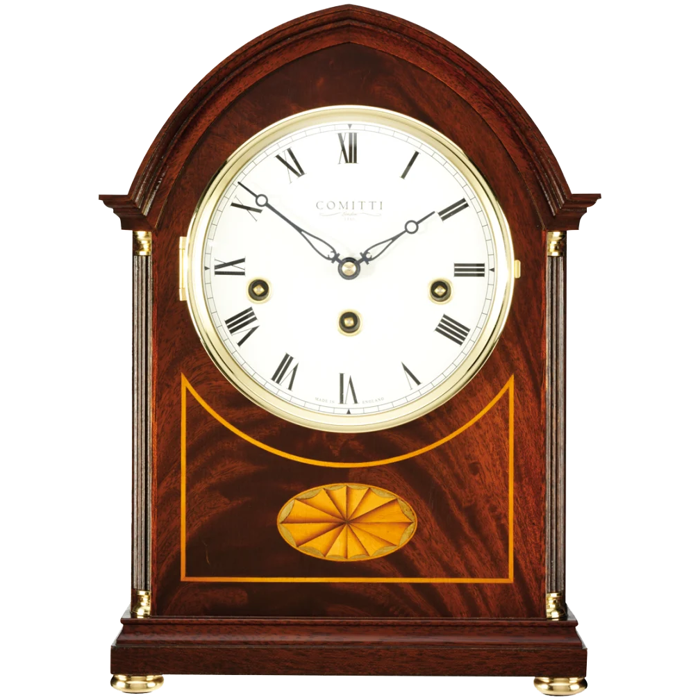 Comitti The Regency Lancet - Westminster Chime Table Clock, Mahogany, C4105CH