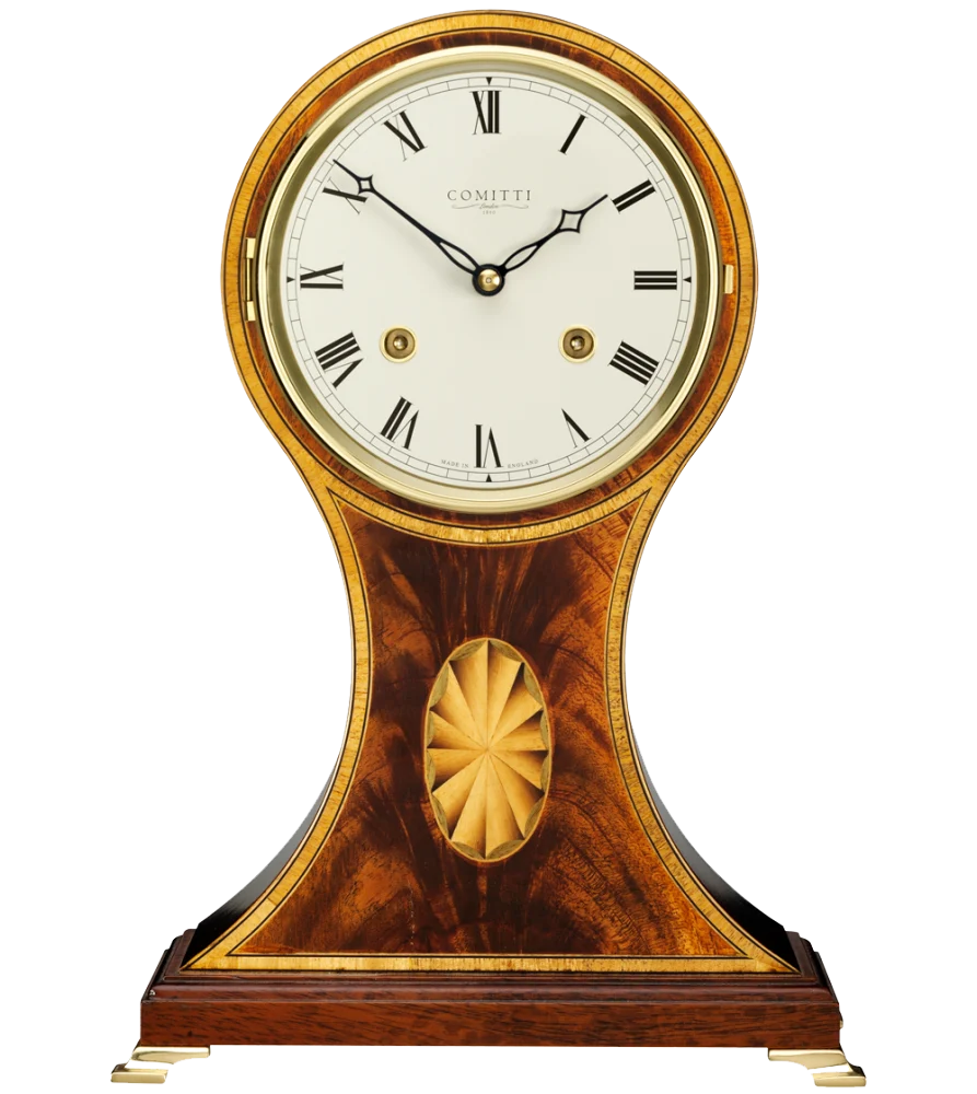 Comitti The Regency Balloon - Bell Strike Table Clock, Mahogany, C4101S