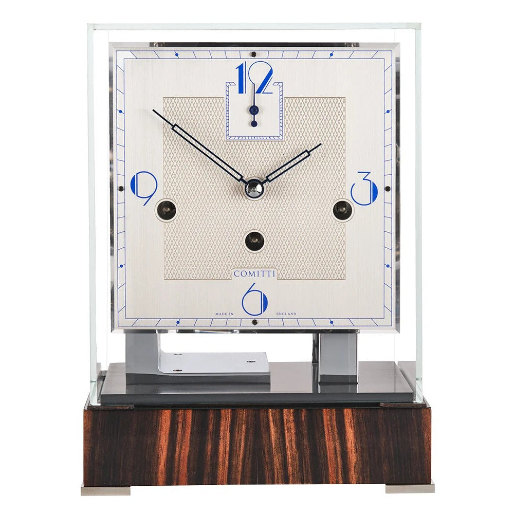 Comitti Stratford c4527tchch Table Clock, Chrome & Makassar