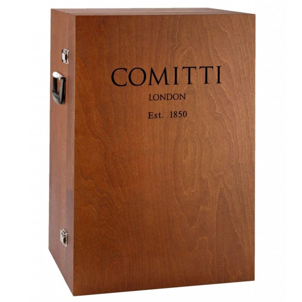 Comitti Navigator S5666B Table Clock, Limited Edition, Black Rhodium Plated, Gloss Carbon Fibre Base.