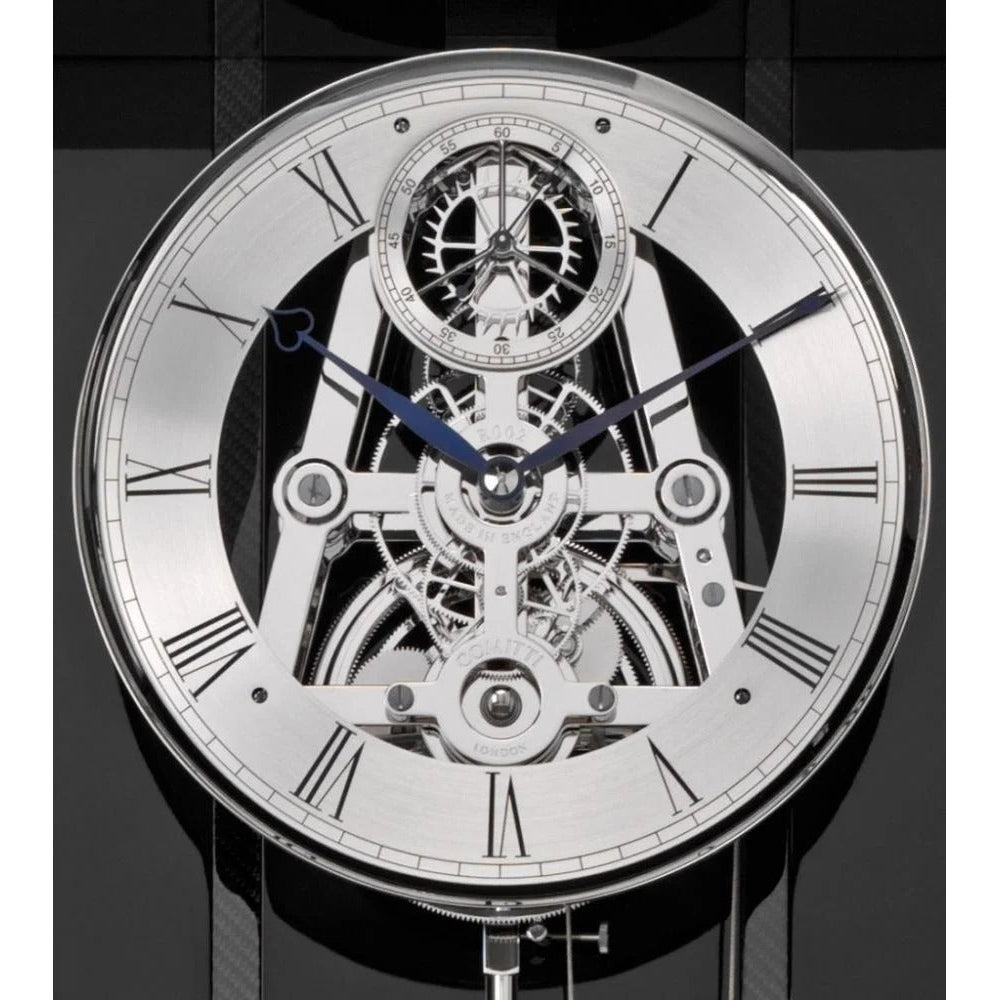 Comitti of London, THE ROYAL GREENWICH Regulator Wall CLock in Black Lacquer and Carbon Fibre, s3603s