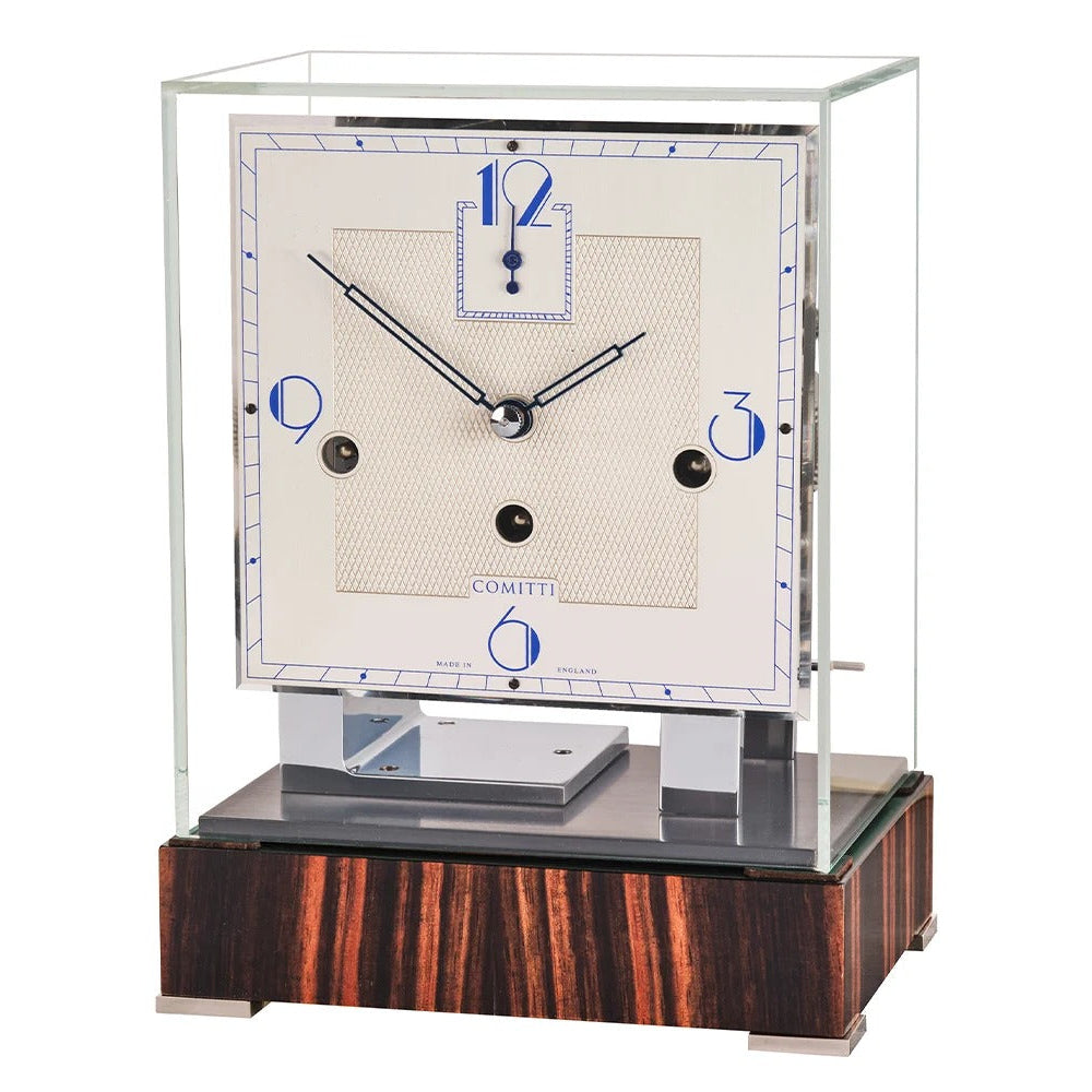 Comitti Stratford c4527tchch Table Clock, Chrome & Makassar