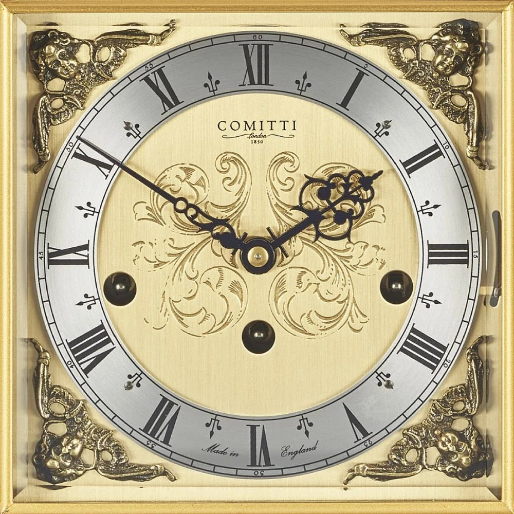Comitti The Georgian Basket Top in Chinoiserie (Geisha Artwork), Triple Chime Table Clock C4613TCH-B