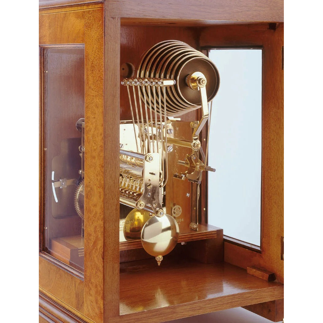 Comitti The Queen Anne - Triple chime 9 bell Table Clock, Burr Walnut, C4112TCH