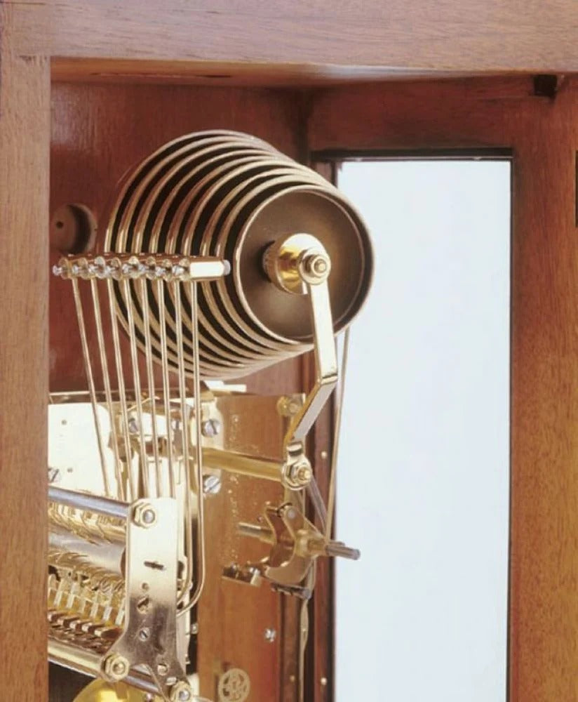 Comitti The Queen Anne - Triple chime 9 bell Table Clock, Burr Walnut, C4112TCH