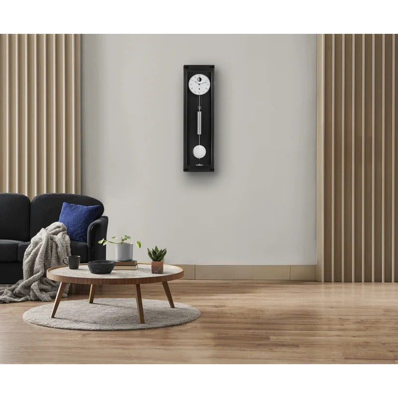 Hermle HUDSON Mechanical Regulator Wall Clock 71012740761, Month Runner, Three Dimensional Moon Sphere