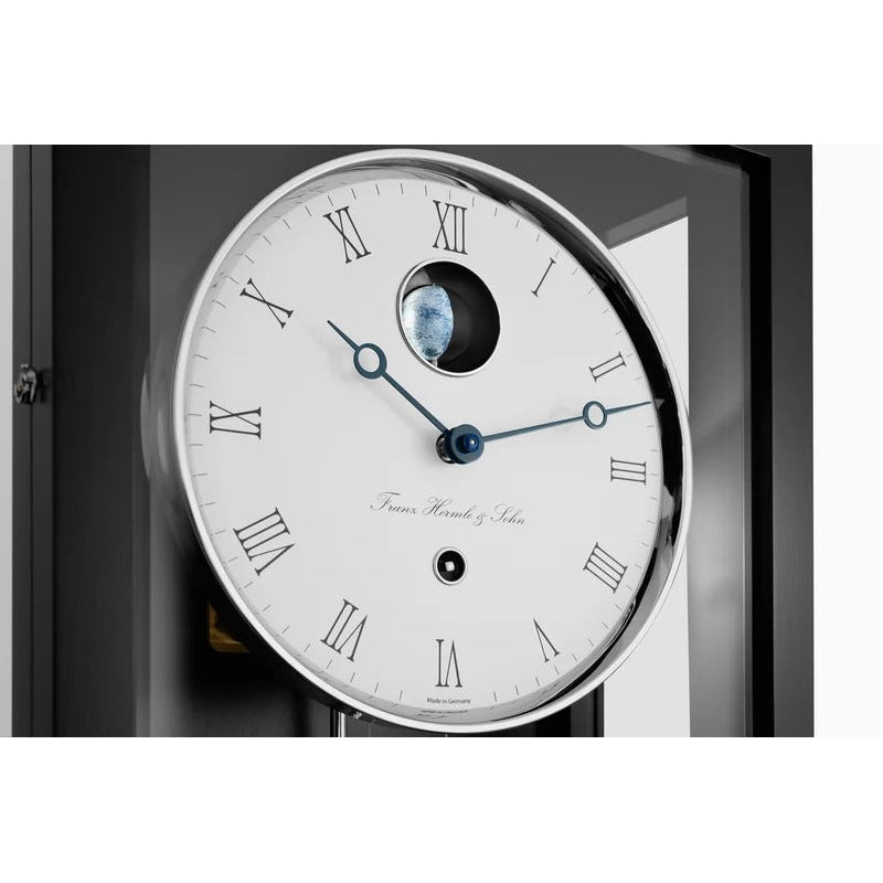 Hermle HUDSON Mechanical Regulator Wall Clock 71012740761, Month Runner, Three Dimensional Moon Sphere