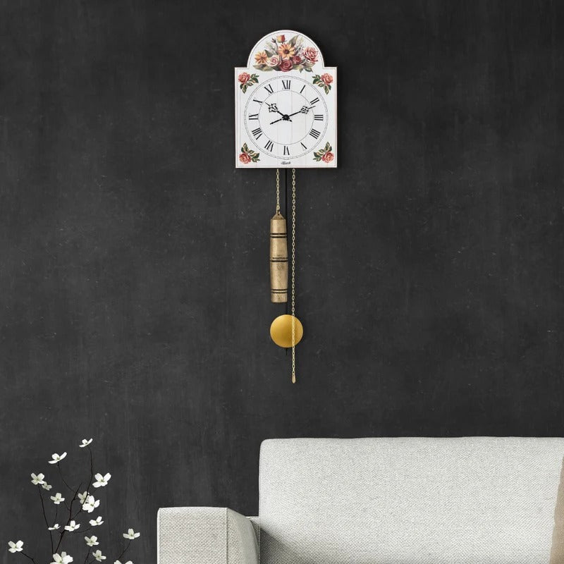 Hermle Giselle Mechanical Wall Clock Floral Design, 61026000711