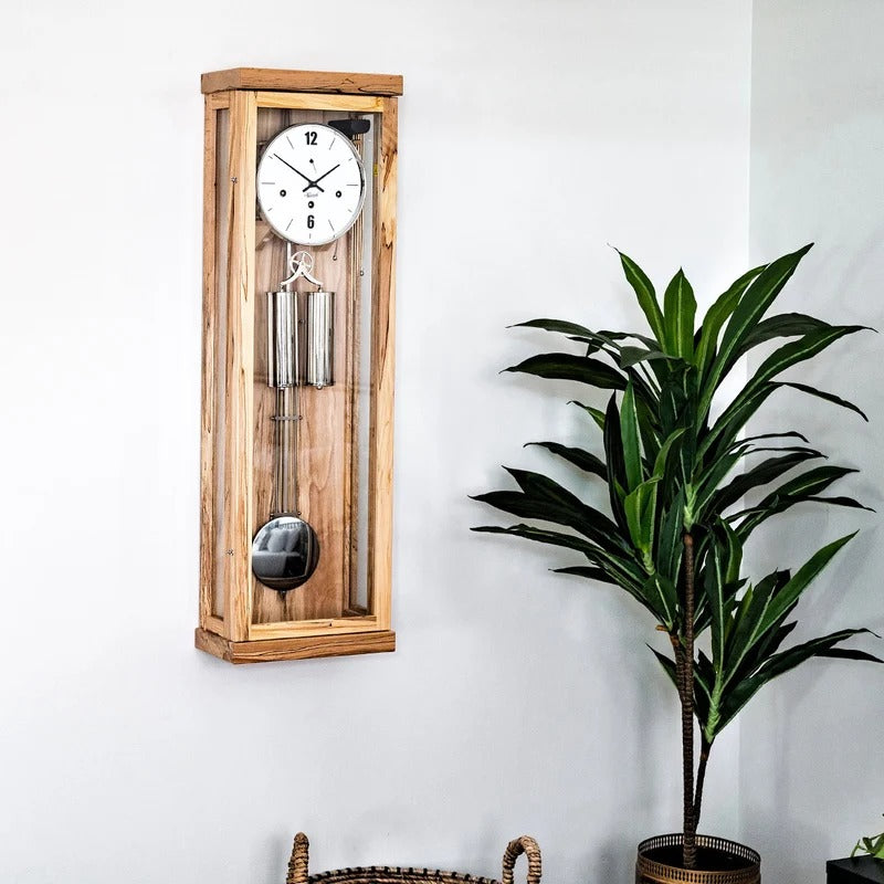 Hermle ABBOT 8-Day Cable Driven Regulator Wall Clock, Westminster Chimes, Iced Beach Finish, 70993T30351