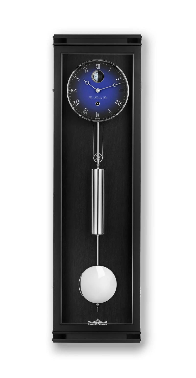 Hermle HUDSON Mechanical Regulator Wall Clock 71012740761, Month Runner, Three Dimensional Moon Sphere