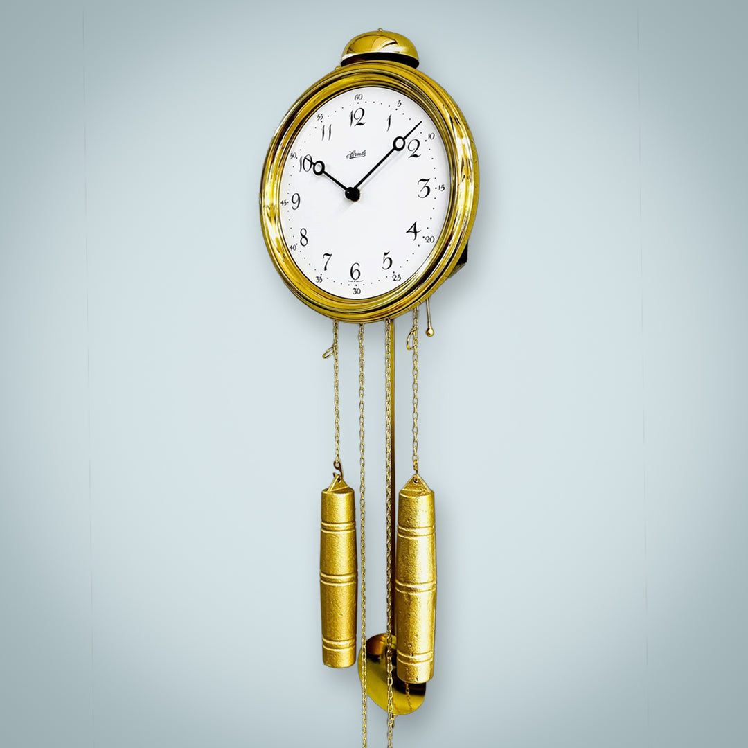 Hermle Leigh mechanical brass wall clock