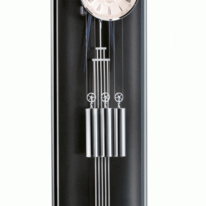Kieninger Hoffburg 0111 Curved Glass Floor Clock in Black Piano, Limited Edition