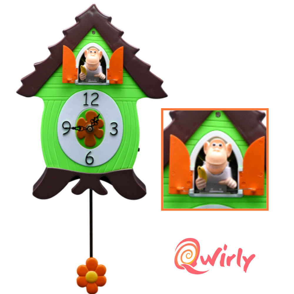 OranguCoo, Monkey CooClock by HeadsUp, Xanadoo, Animated Animal Character Quartz Cuckoo Clock,