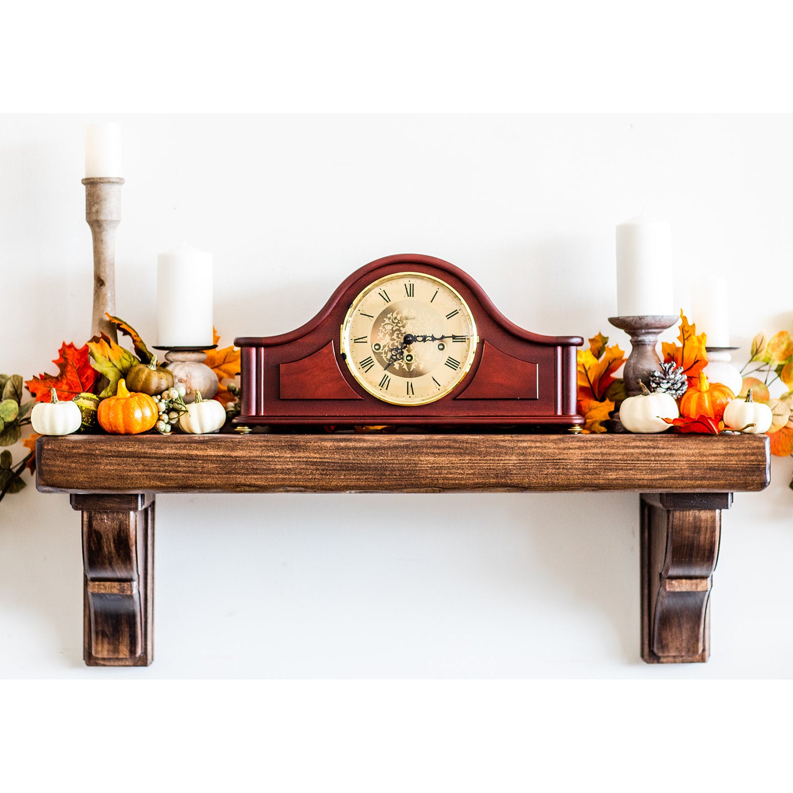 Hermle ACTON Mechanical Mantel Clock 21142070340, Mahogany