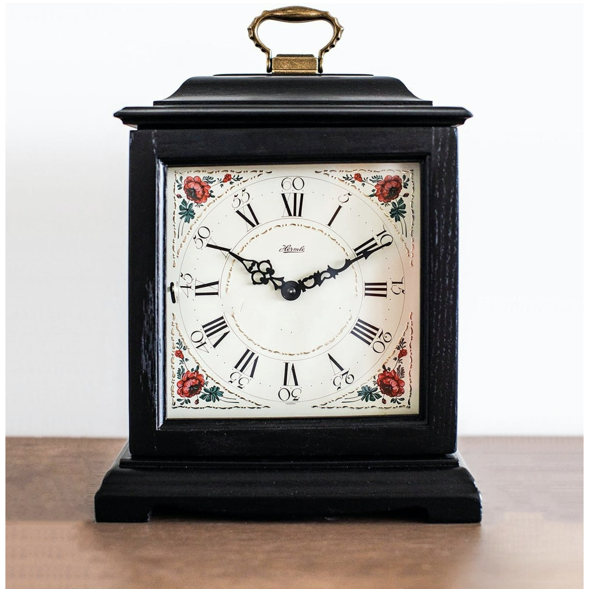 Hermle AUSTEN Bracket-Style Quartz Mantel Clock 22518BQ, Black