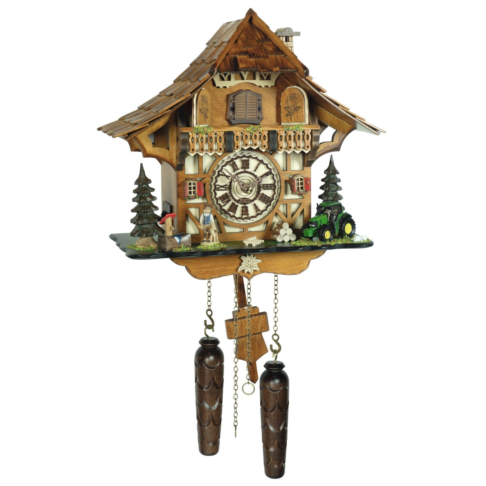 Hermle WILHELM Black Forest Carved Cuckoo Clock with A Bird And Leaf Motif, Model 88000