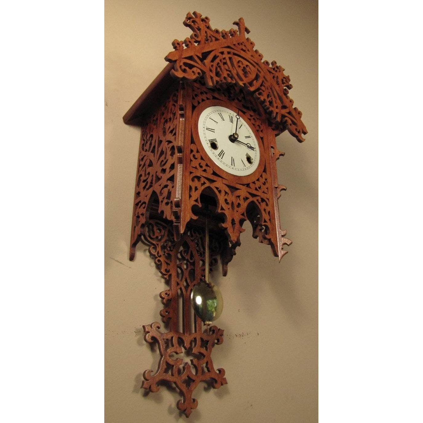 Rombach & Haas BAMBERG Black Forest Clock, 8-Day, Half and Full Hour Strike, Cherry Finish, 7401K