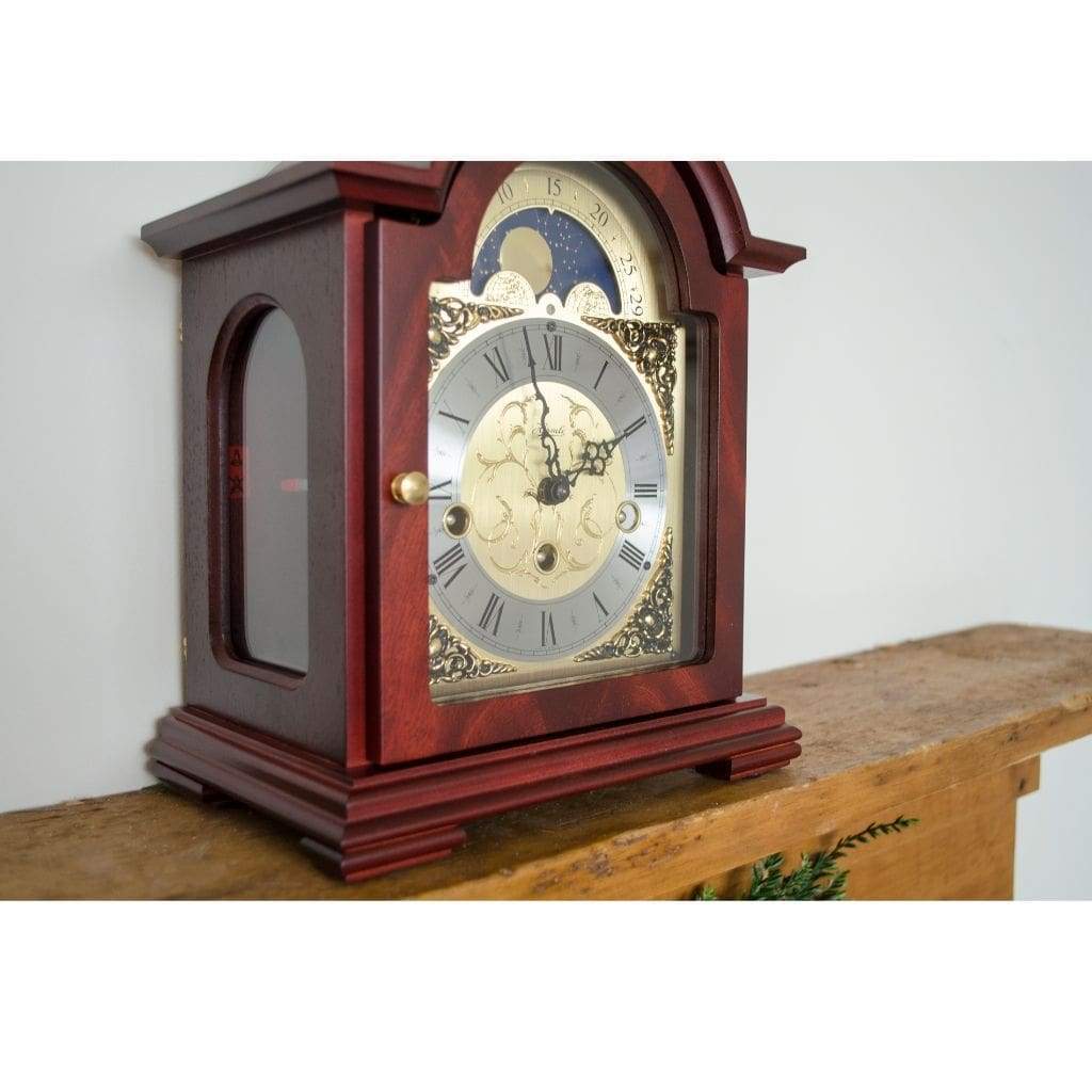 Classic Mantel Clocks - Hermle DEBDEN Mechanical Table Clock #22864070340, Mahogany