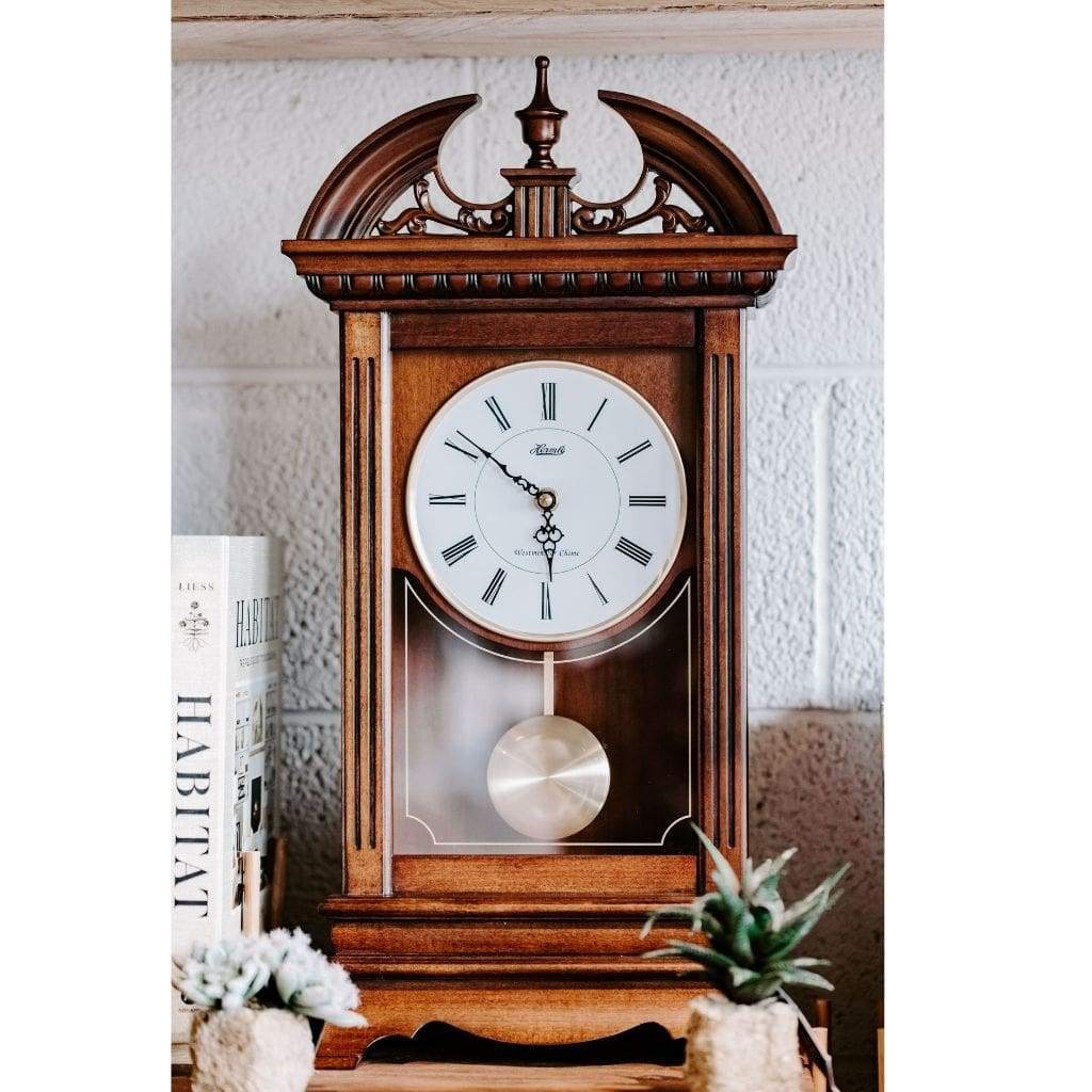 Classic Mantel Clocks - Hermle HAMILTON Quartz Mantel Clock #42010, Walnut