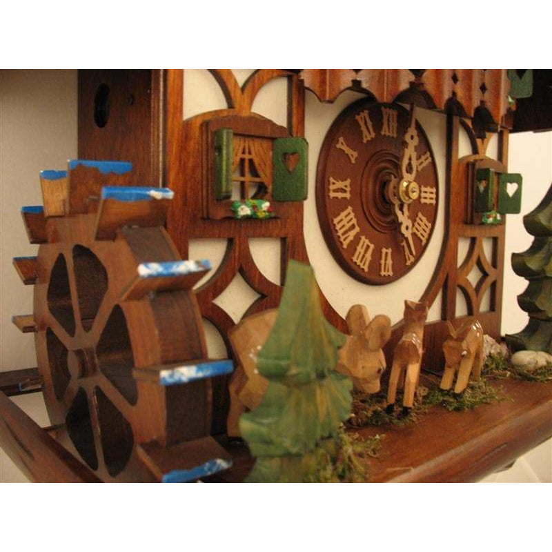 Rombach & Haas (Romba) JUMPING DEER Model 1386 1-Day Black Forest Cuckoo Clock with Animated Figures