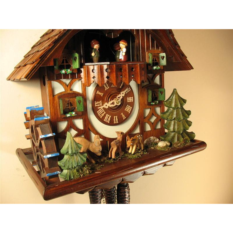 Rombach & Haas (Romba) JUMPING DEER Model 1386 1-Day Black Forest Cuckoo Clock with Animated Figures