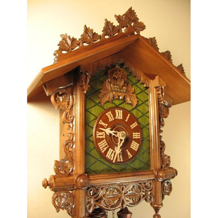 Rombach & Haas Bahnhäusle Black Forest Cuckoo Clock, 8-Day Half and Full Hour Call, Painted and Carved, #8221