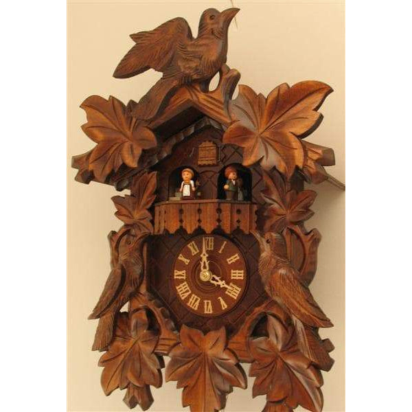 Rombach & Haas (Romba) BIRD AND LEAVES Model 1343 1-Day Black Forest Cuckoo Clock with Music Box
