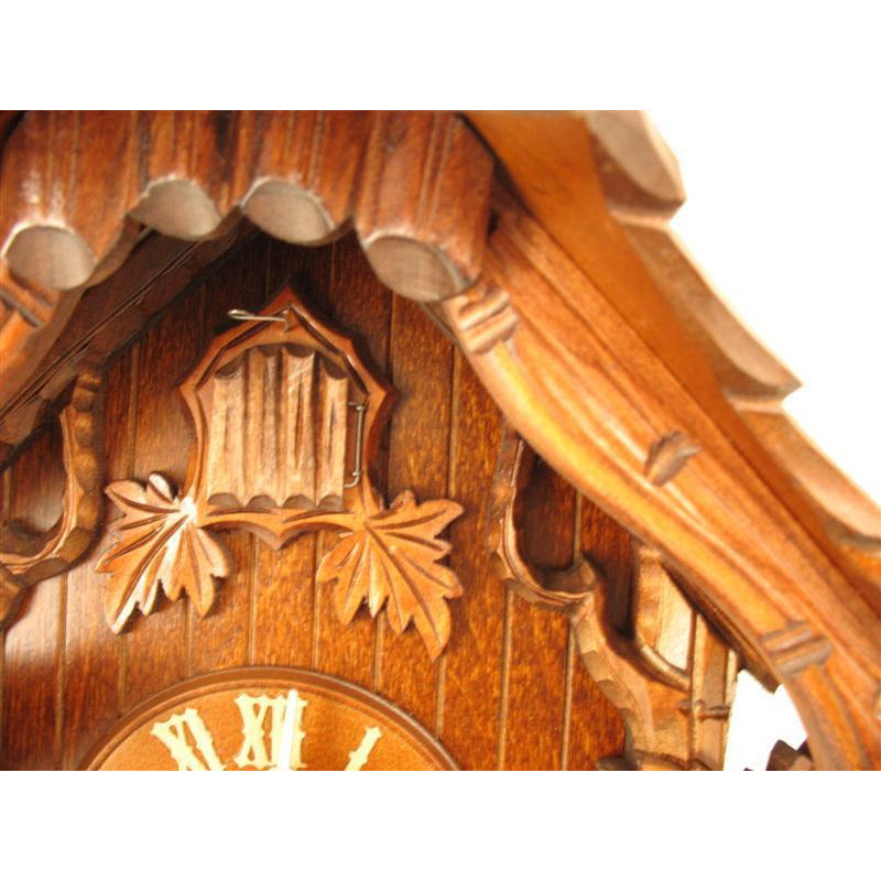 Rombach & Haas (Romba) FEEDING BIRDS Model 8207 8-Day Black Forest Cuckoo Clock with Half and Full Hour Call and Detailed Carvings