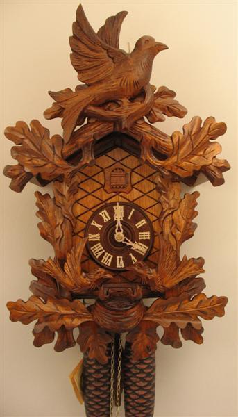Cuckoo Clock - Rombach & Haas (Romba) FEEDING BIRDS Model 8244 8-Day Black Forest Cuckoo Clock With Music Box And Half And Full Hour Call