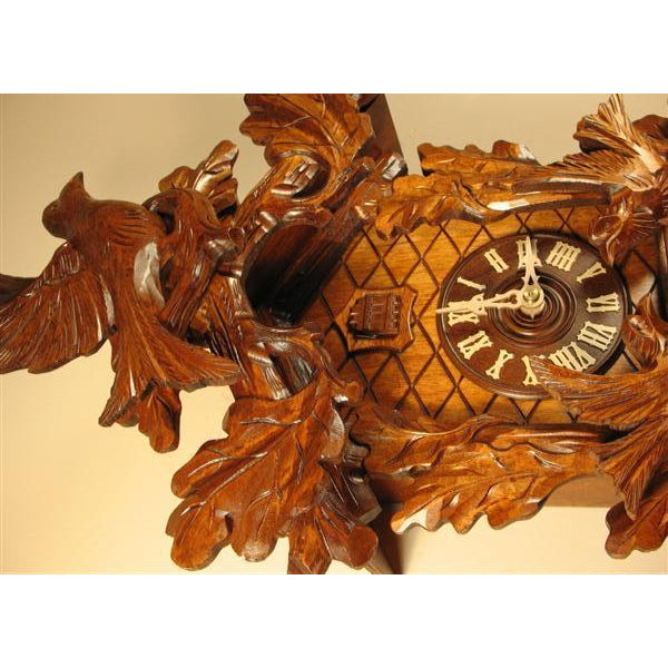Rombach & Haas (Romba) FEEDING BIRDS Model 8244 8-Day Black Forest Cuckoo Clock with Music Box and Half and Full Hour Call