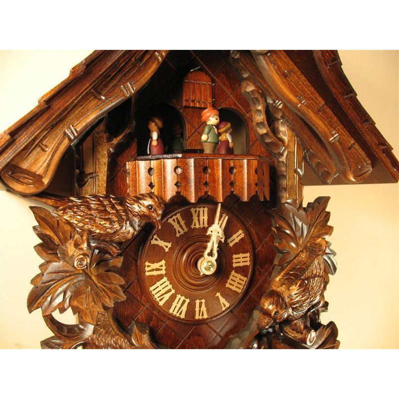 Rombach & Haas (Romba) FEEDING BIRDS Model 8307 8-Day Black Forest Cuckoo Clock with Music Box and Half and Full Hour Call