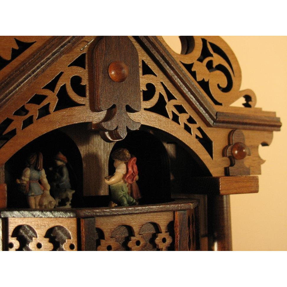 Rombach & Haas (Romba) FRETWORK Model 8364 8-DAY Black Forest Cuckoo Clock with Music Box, Animated Figures and Intricate Details