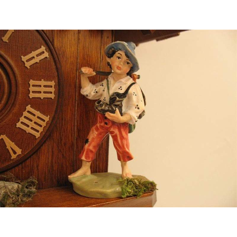 Rombach & Haas (Romba) HAPPY WANDERER Model 8205 8-Day Black Forest Cuckoo Clock, Beautifully Carved and Painted, Chalet Style