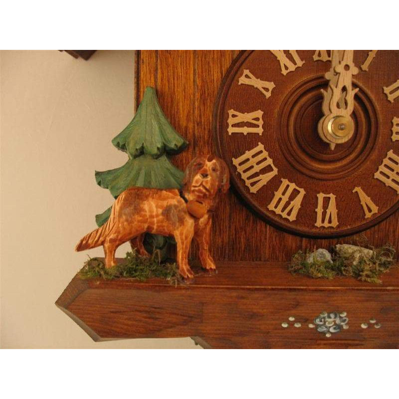 Rombach & Haas (Romba) HAPPY WANDERER Model 8205 8-Day Black Forest Cuckoo Clock, Beautifully Carved and Painted, Chalet Style
