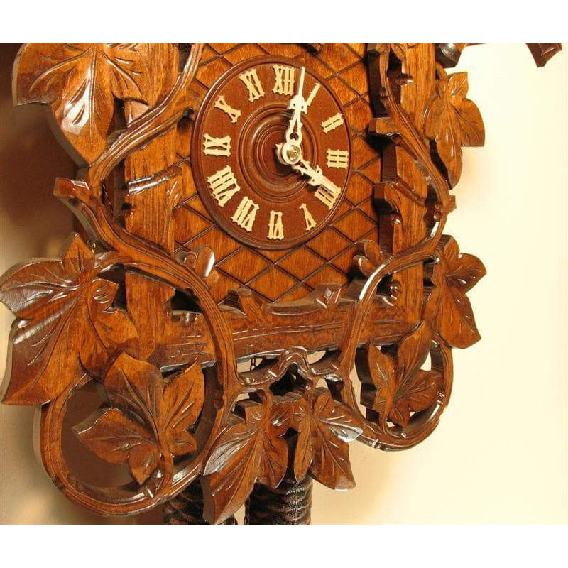 Rombach & Haas (Romba) LEAVES AND VINES Model 8225 8-Day Black Forest Cuckoo Clock, Chalet Style