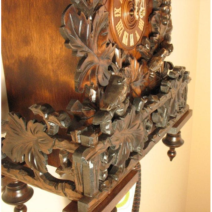 Rombach & Haas (Romba) LEAVES AND VINES Model 8347 8-Day Black Forest Cuckoo Clock, Chalet Style