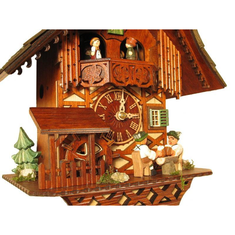 Rombach & Haas (Romba) Model 1389 PROSIT! BEER DRINKER 1-DAY Black Forest Cuckoo Clock with Music Box and Animated Figures, Chalet Style